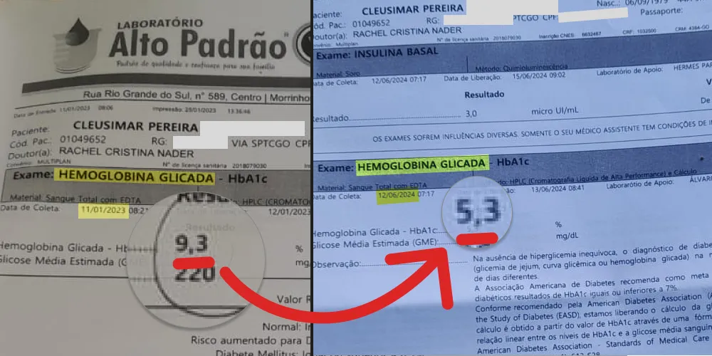 imagem de resultado de glicosímetro