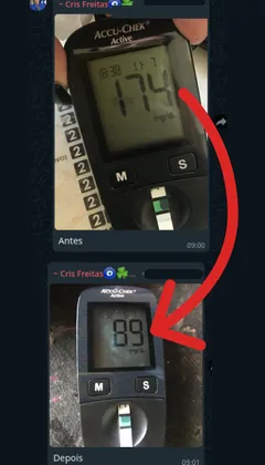 imagem de resultado de glicosímetro